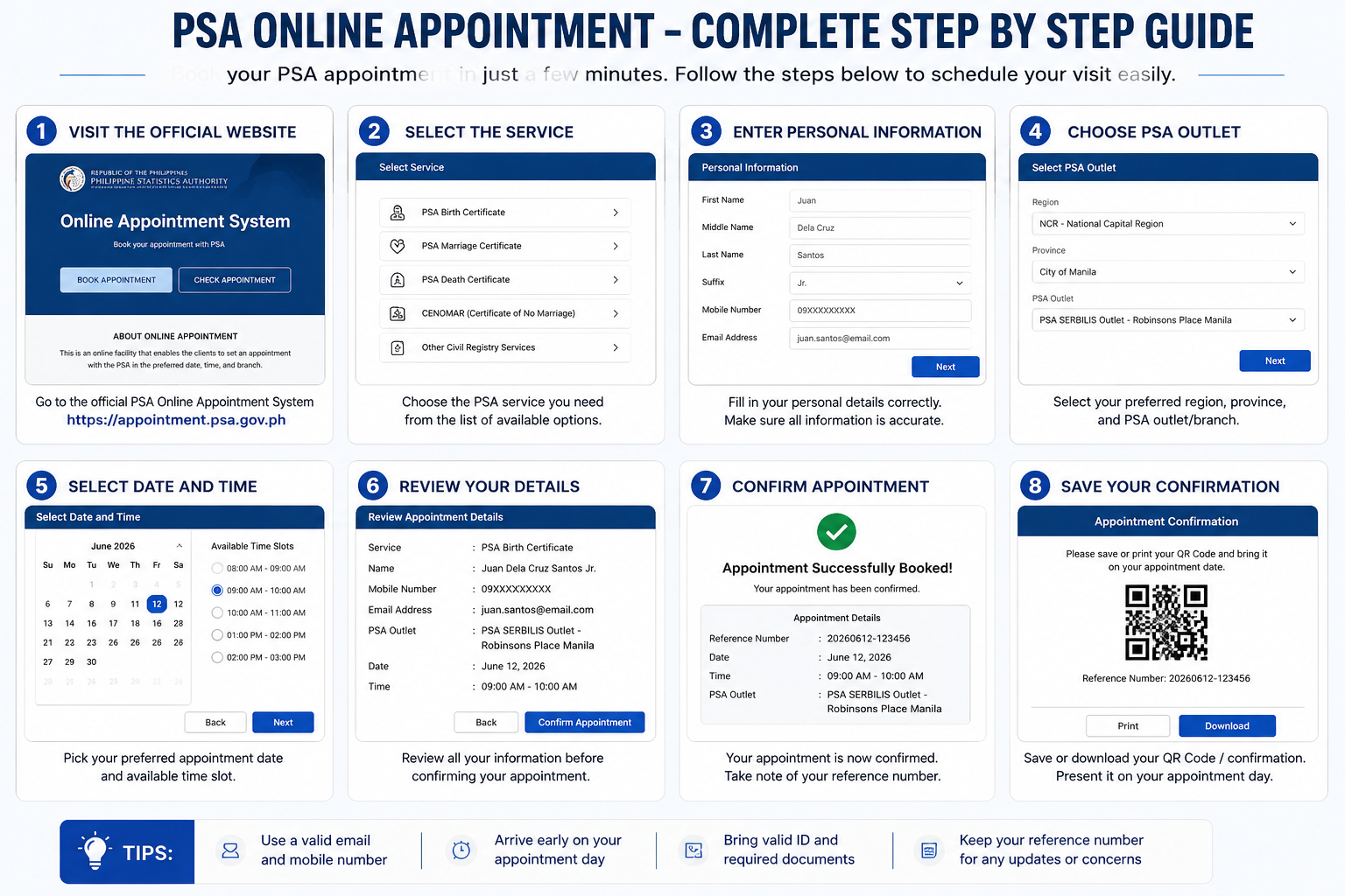 PSA Booking Guide