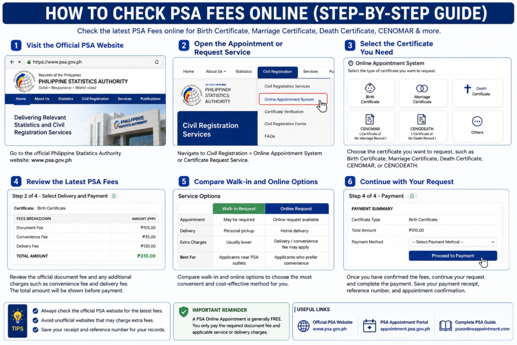 How to check PSA fees online
