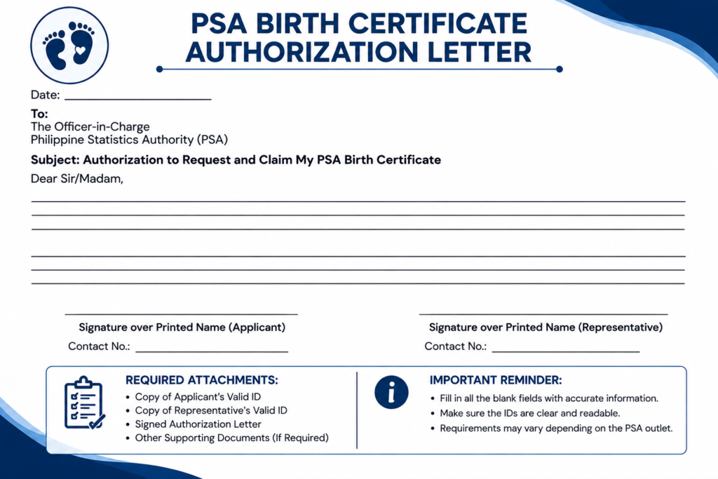 PSA Birth Certificate Authorization Form
